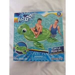 H2O Go Turtle Ride On New In Box‎ 55"x55" Inflatable Swimming Pool Toy Kids